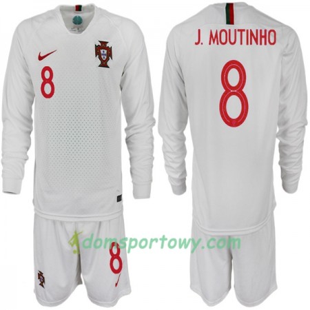 Koszulka Portugalia J. MOUTINHO 8 Dziecięcy Wyjazdowe Koszulki Piłkarskie Mistrzostwa Świata 2018 Długi Rękaw